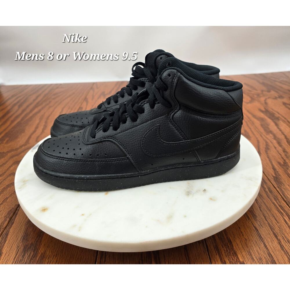 Nike 
Court Version Mid‎ NN Basketball Sneakers in Triple Black